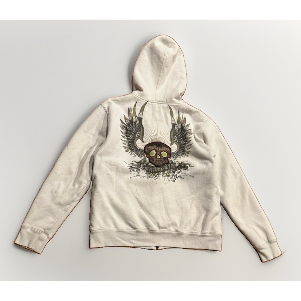 Vintage Billabong Skull Hoodie M Surf Cyber Goth Skate Y2K Andy Irons Rare